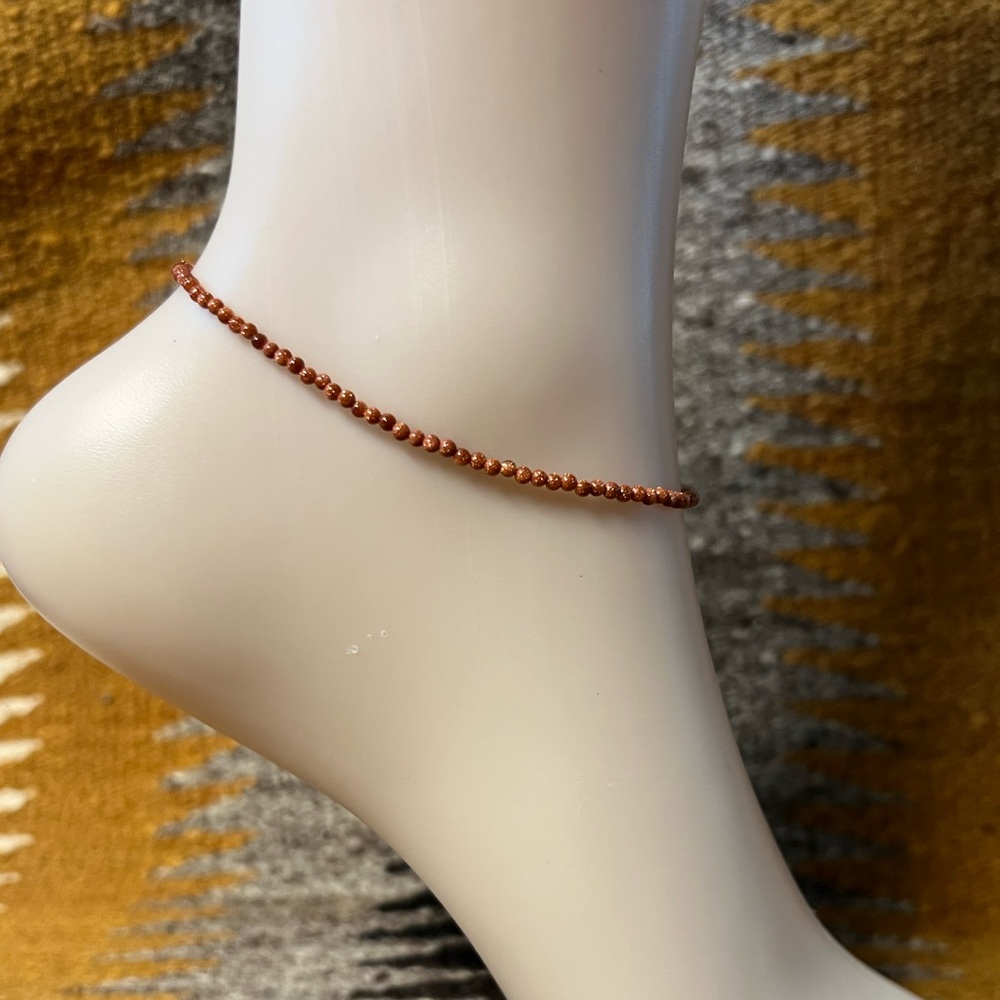 9” Gold Sandstone Anklet